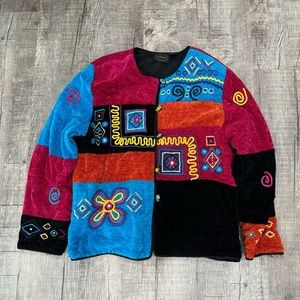 Vintage Allure Multicolor Cardigan